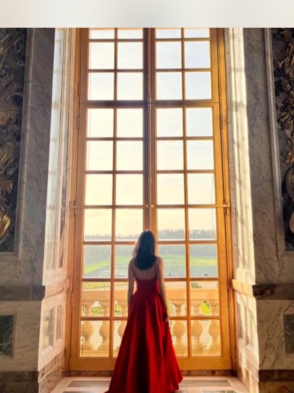 Betsy & Adam Scarlet Strapless Ball Gown